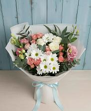 Букет цветов из:  Розы, Лизиантусы и Хризантемы в Бояркино