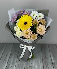 Букет цветов из:  Розы, Герберы и Хризантемы в Бояркино