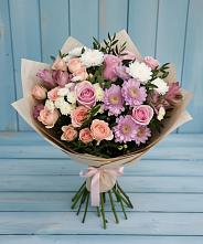 Букет цветов из:  Хризантемы, Розы и Альстромерии #REPLACE_PRED# Бояркино