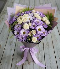 Букет цветов из:  Хризантемы и Розы #REPLACE_PRED# Бояркино